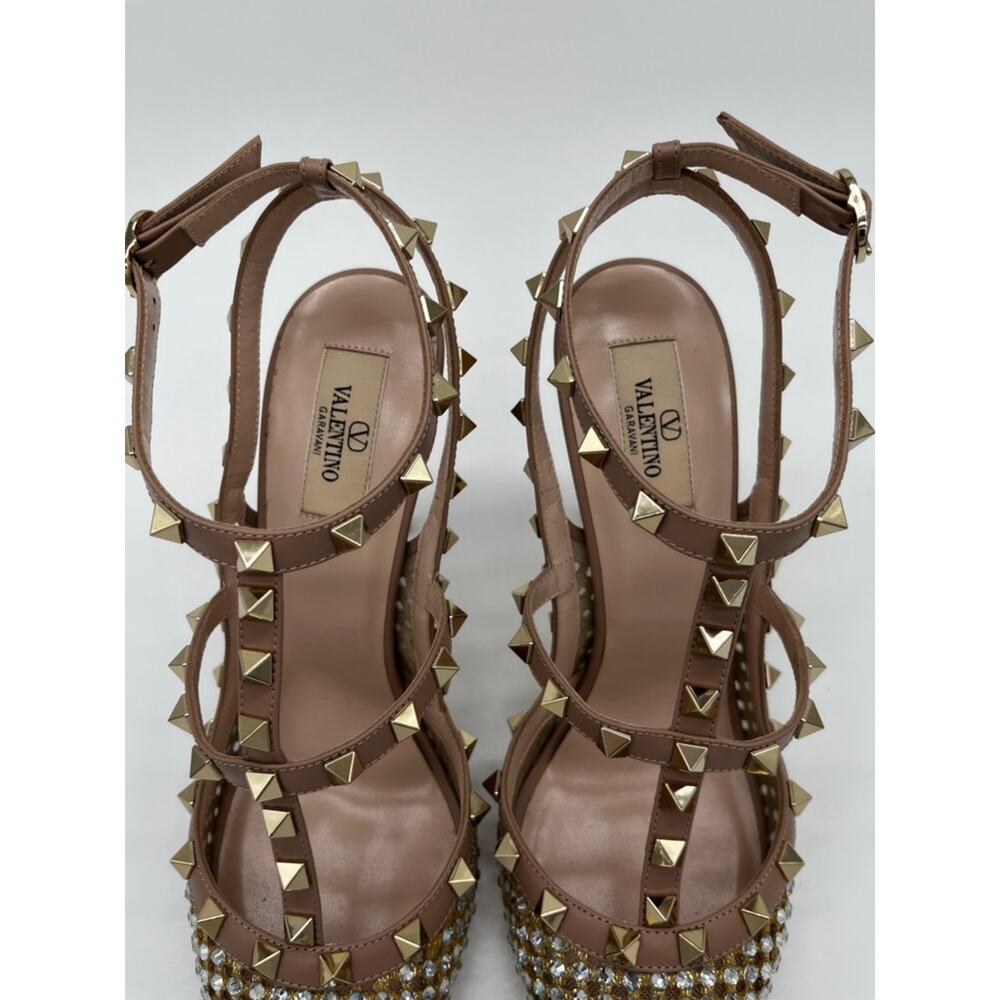 Valentino Garavani Pumps Rockstud Crystal Cage Nude - 40 (US 10) - Picture 6 of 14